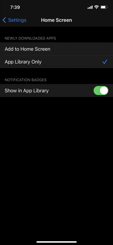 App Library Only Selected
