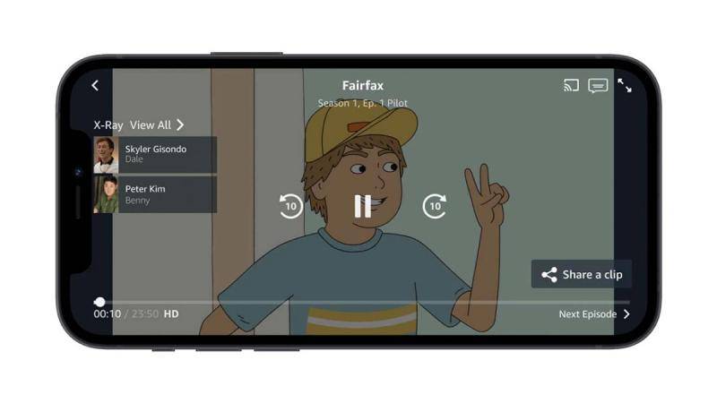 Amazon Prime Video Share Clip button