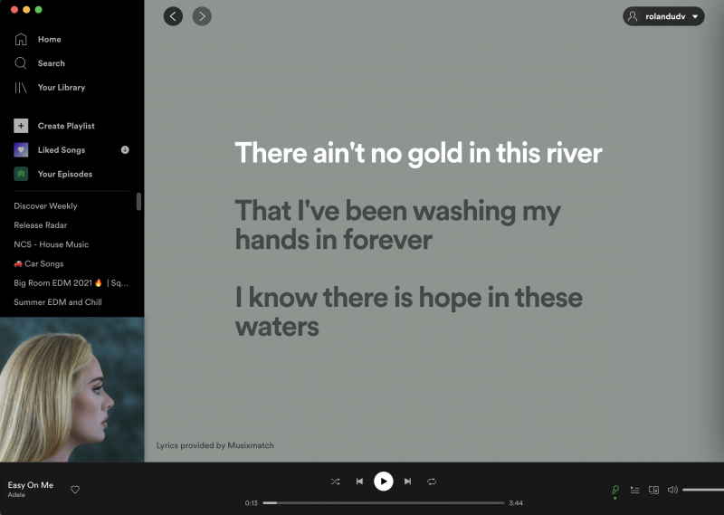 Spotify Lyrics on desktop