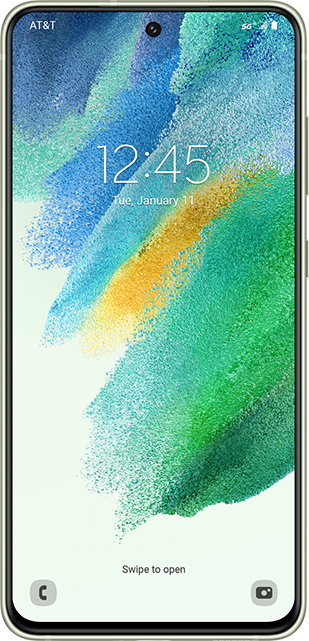 Samsung Galaxy S21 FE green background