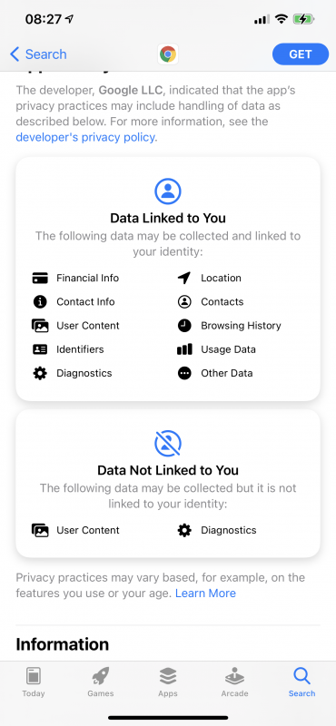 Chrome App Privacy