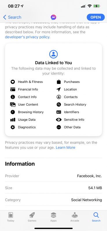 Messenger App Privacy