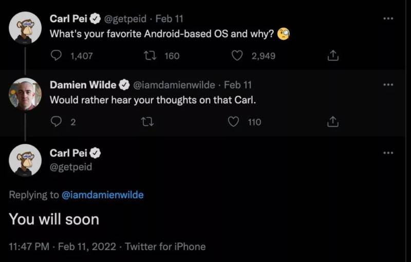 Carl Pei Nothing Android OS tweet