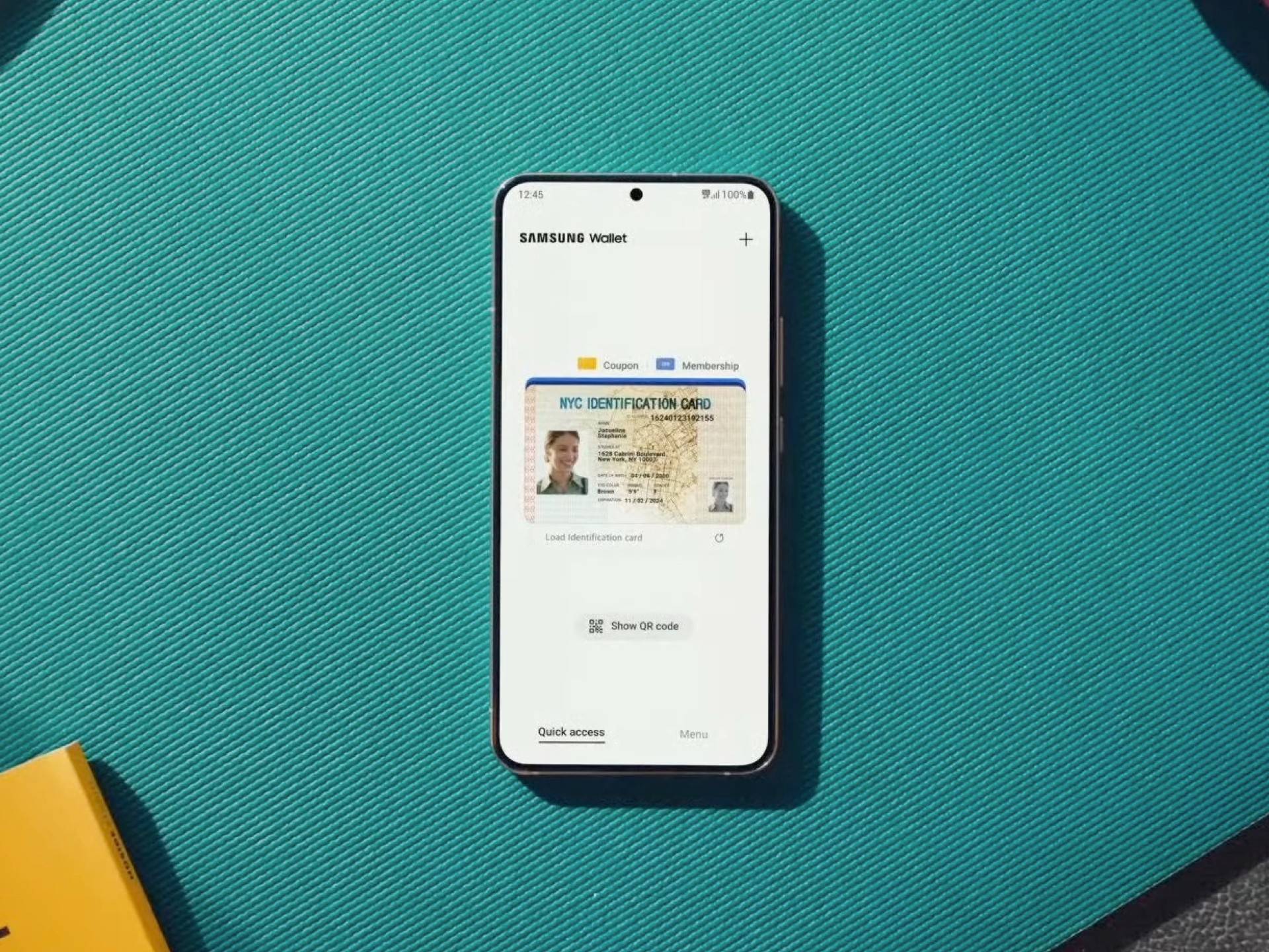 Identificación personal de la billetera Samsung