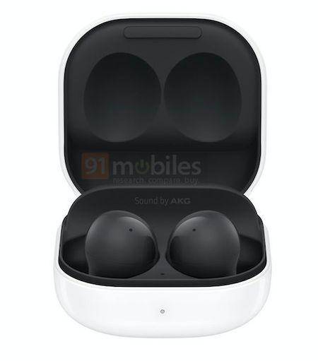Samsung Galaxy Buds 2 in black and white