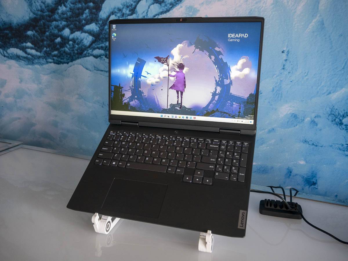 lenovo ideapad gaming 3 on a stand