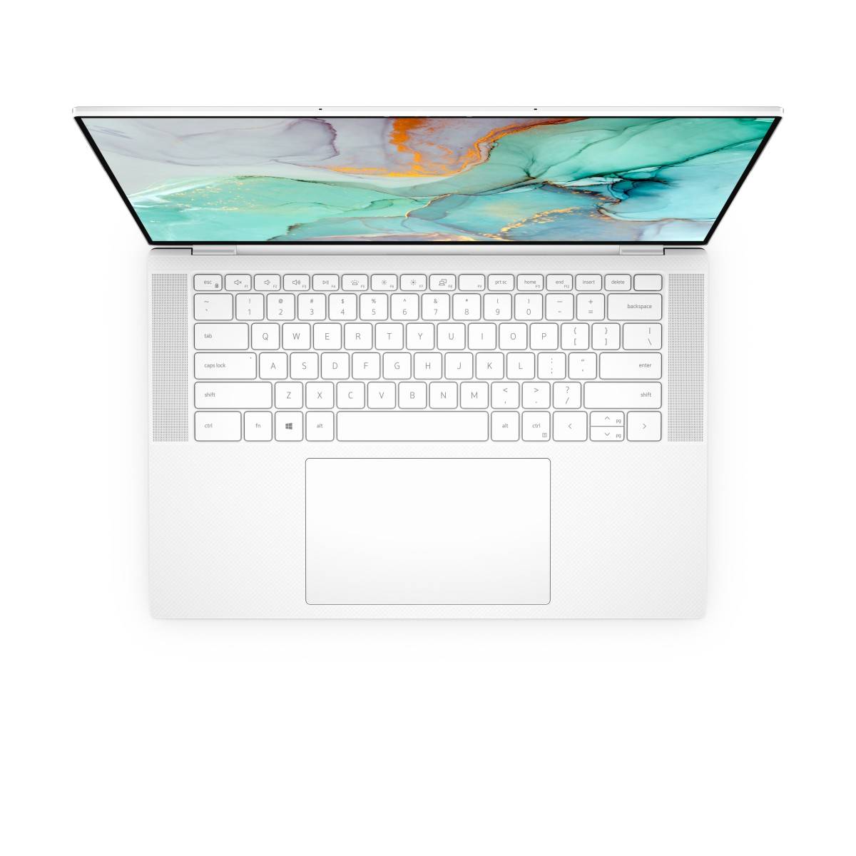 Dell XPS 15 top down in white