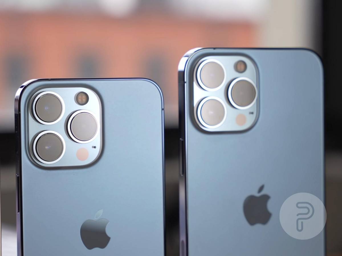 iPhone 13 Pro and iPhone 13 Pro Max and their camera arrays next to each other