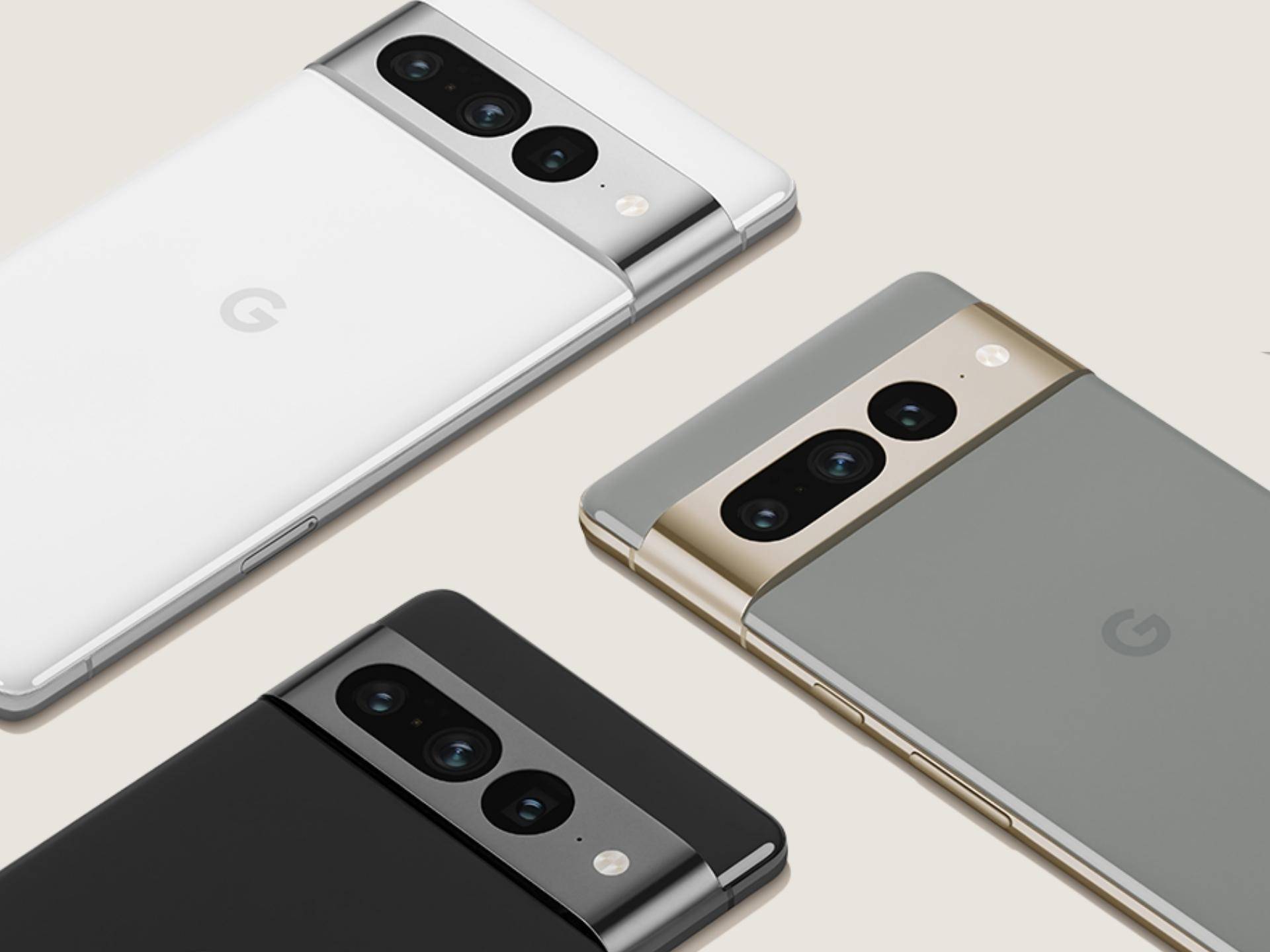 An image showing the three colors of the Pixel 7 Pro
