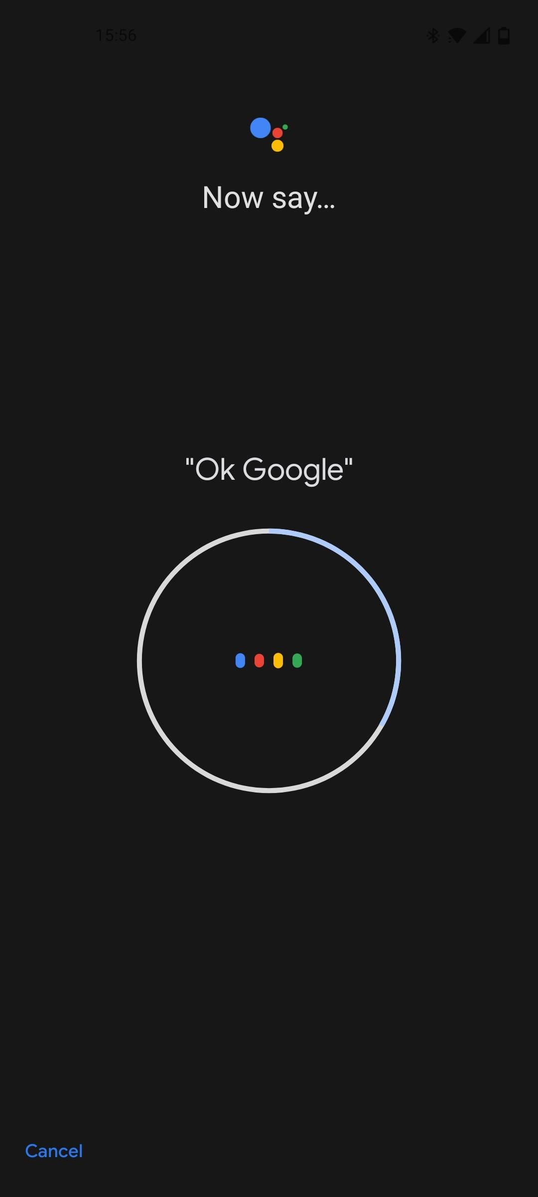 prompt asking user to say ok google