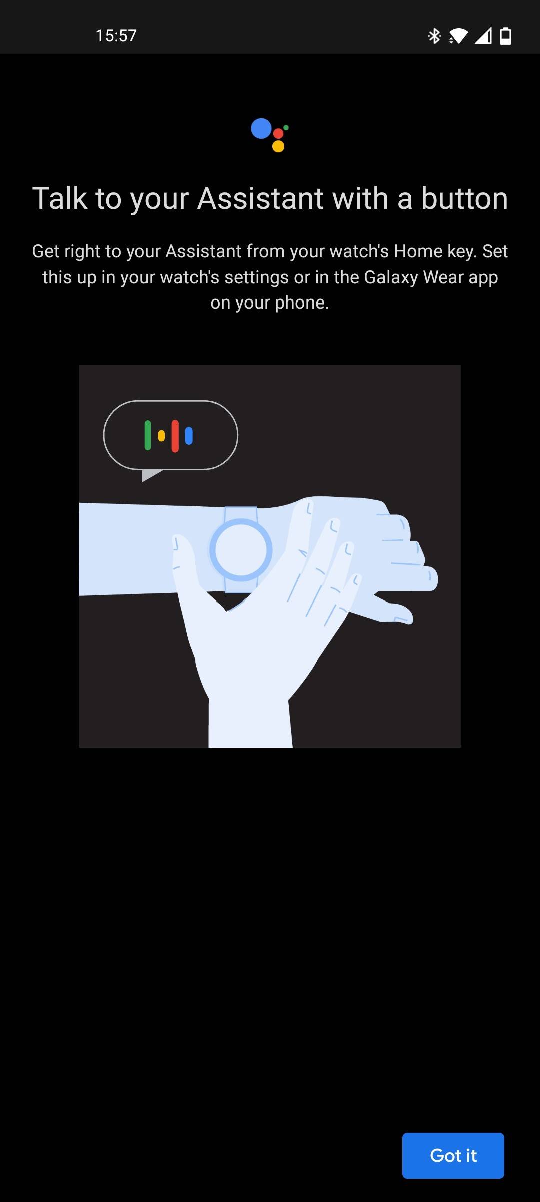 a graphic showing how you can setup assistant to respond to a physical button