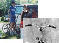 Left: Me and my first freestyle bicycle in the 80's. Right: Combining my photography with bicycle tricks.