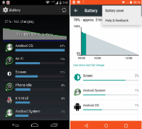 Android KitKat and Lollipop Battery Screen