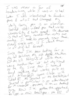 Joe's handwritten article, page 1