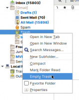 g Inbox (15803) [Gmail] sent Mail (70) All Mail (15898) Spam Open in New lab Local g out Open in New Window Q Search Messages... New Subfolder... Compact Mark Folder Read Empty Trashk Favorite Folder Eroperties