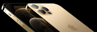 golden iphone 12 on black background
