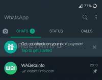 whatsapp payment cashback