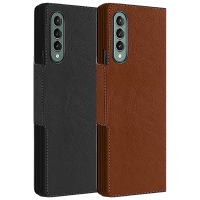SaharaCase Leather Folio Wallet Case Z Fold 3 Stylish Case