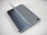 Lenovo IdeaPad Duet 3 Chromebook with its magnetic cover attached and opened in kickstand mode