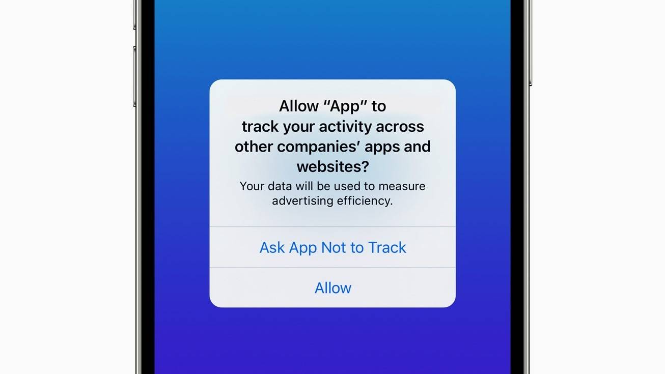 Aplicación de seguimiento de transparencia ficticia para iPhone