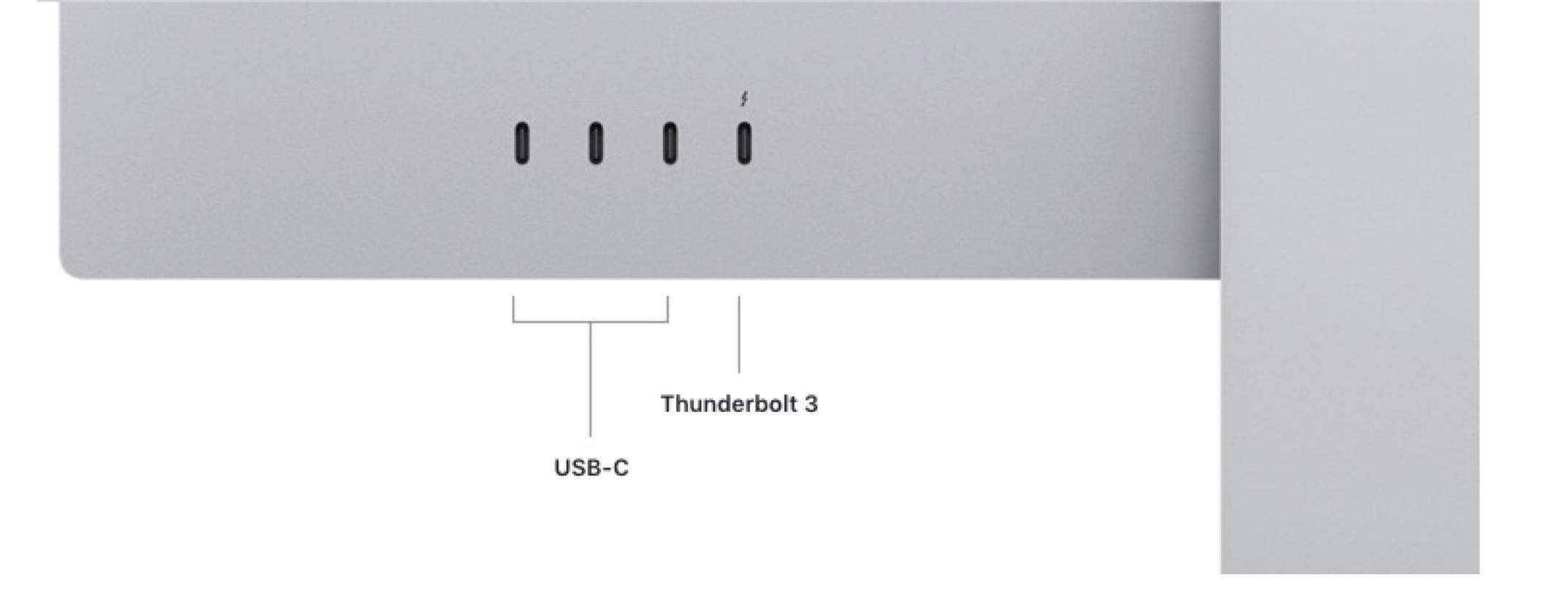 Apple Studio Display USB C Ports