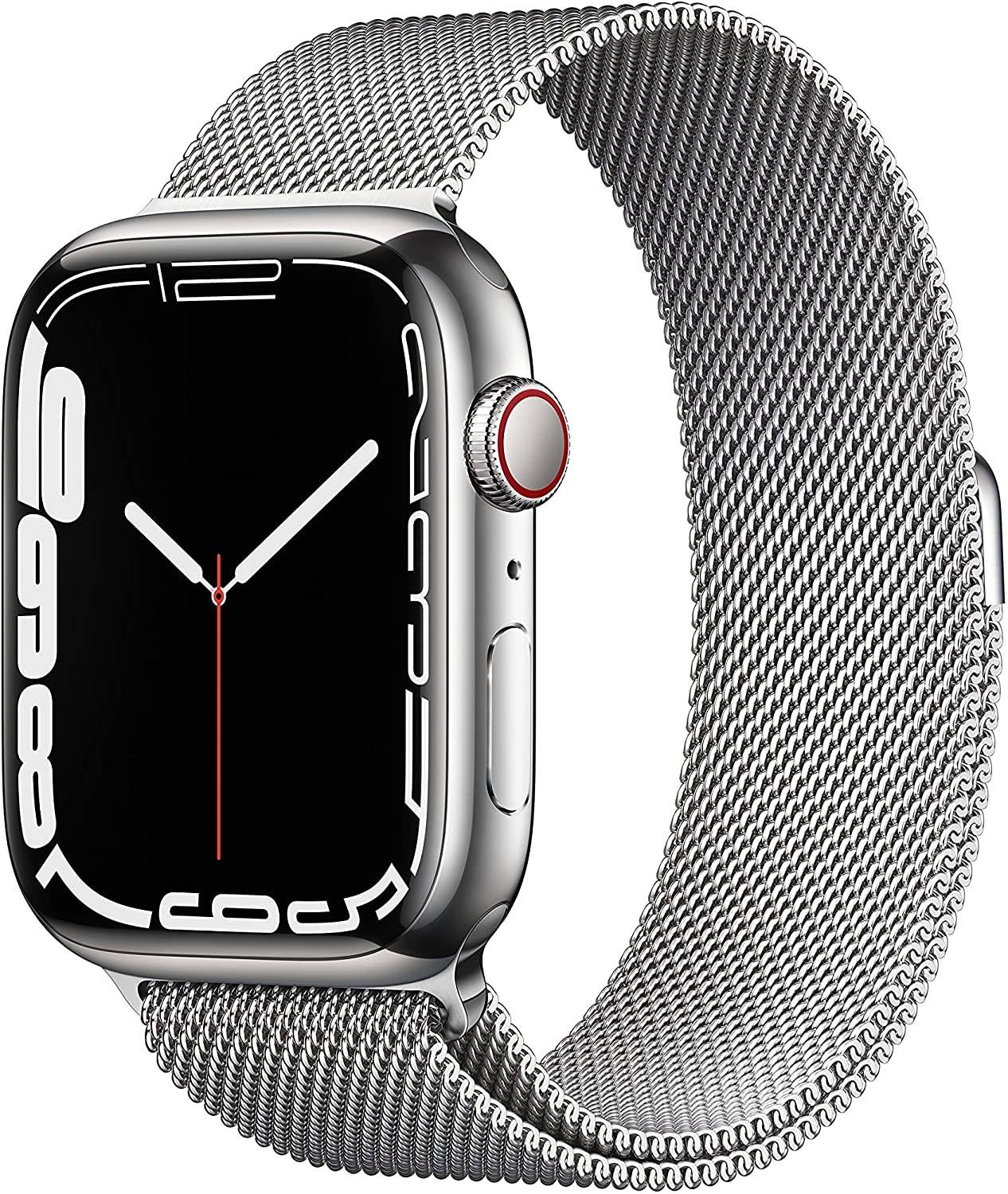 Apple Watch Series 7 with Silver Stainless Steel Case and Silver Milanese Loop