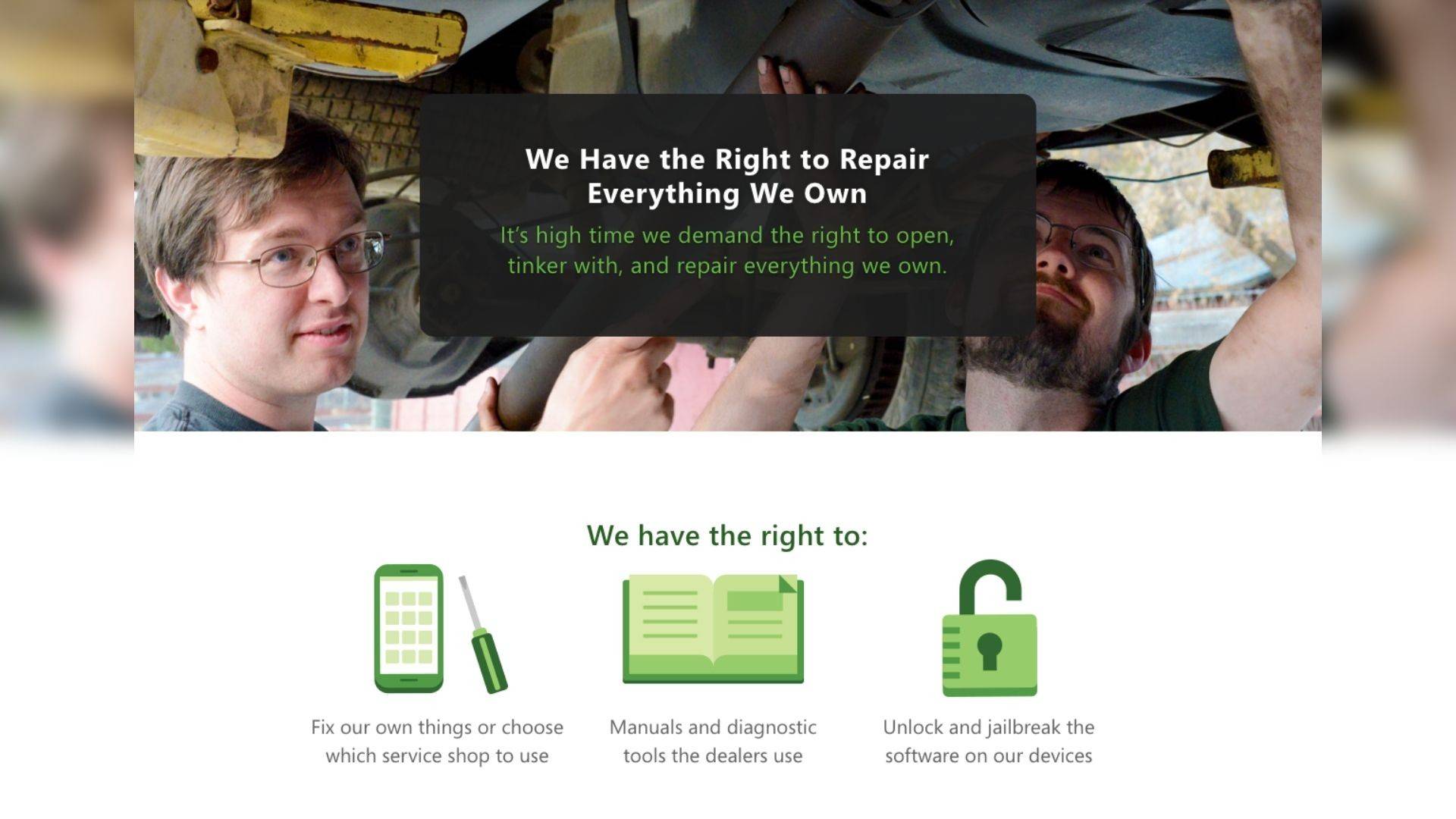 iFixit right to repair web page