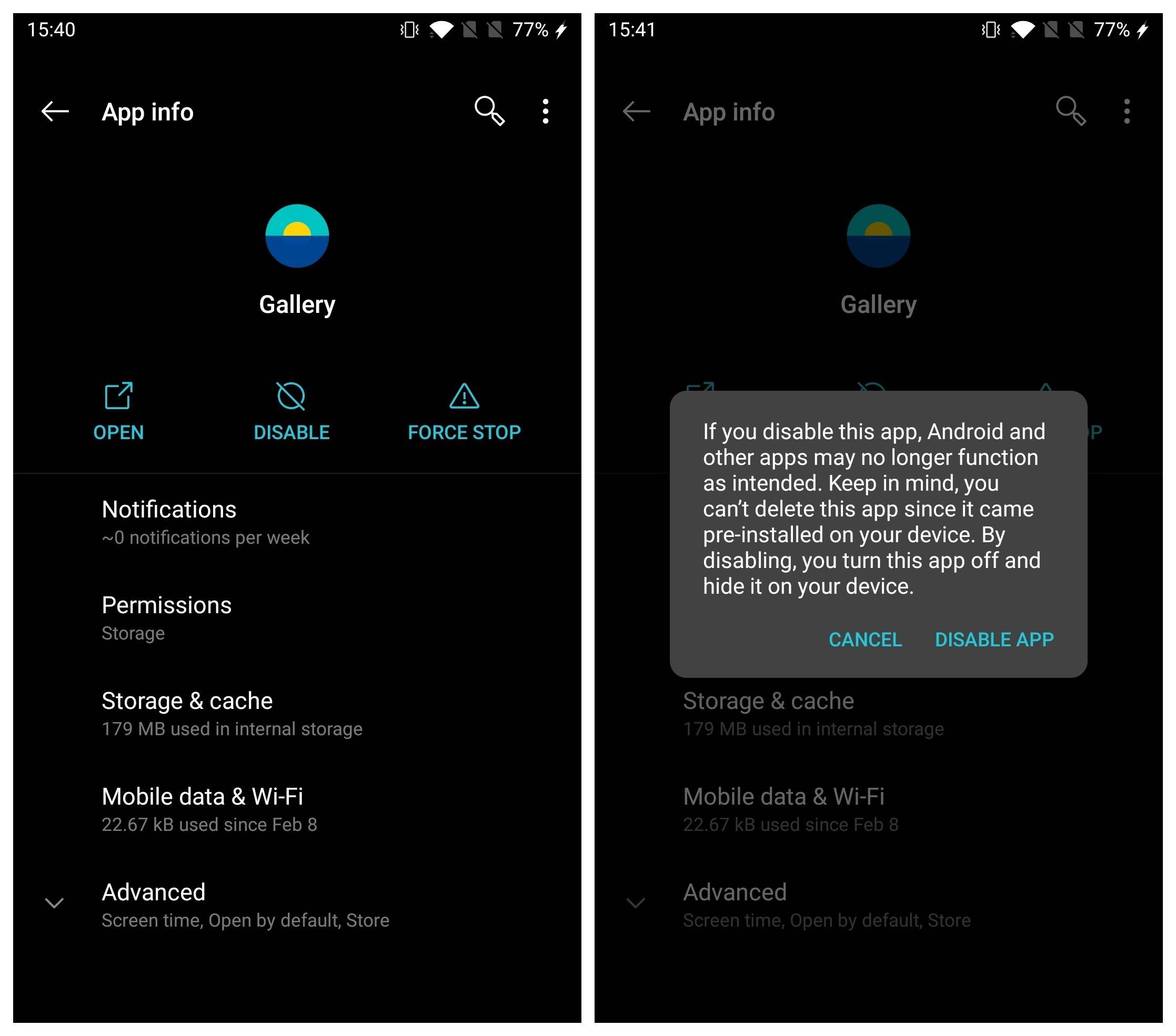 Android App How to Disable