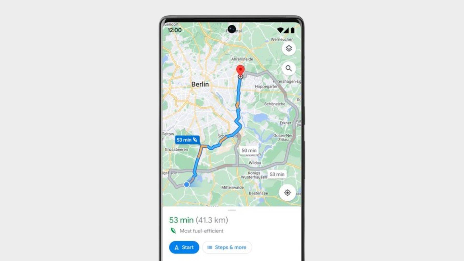 Google Maps miljøvennlig ruting