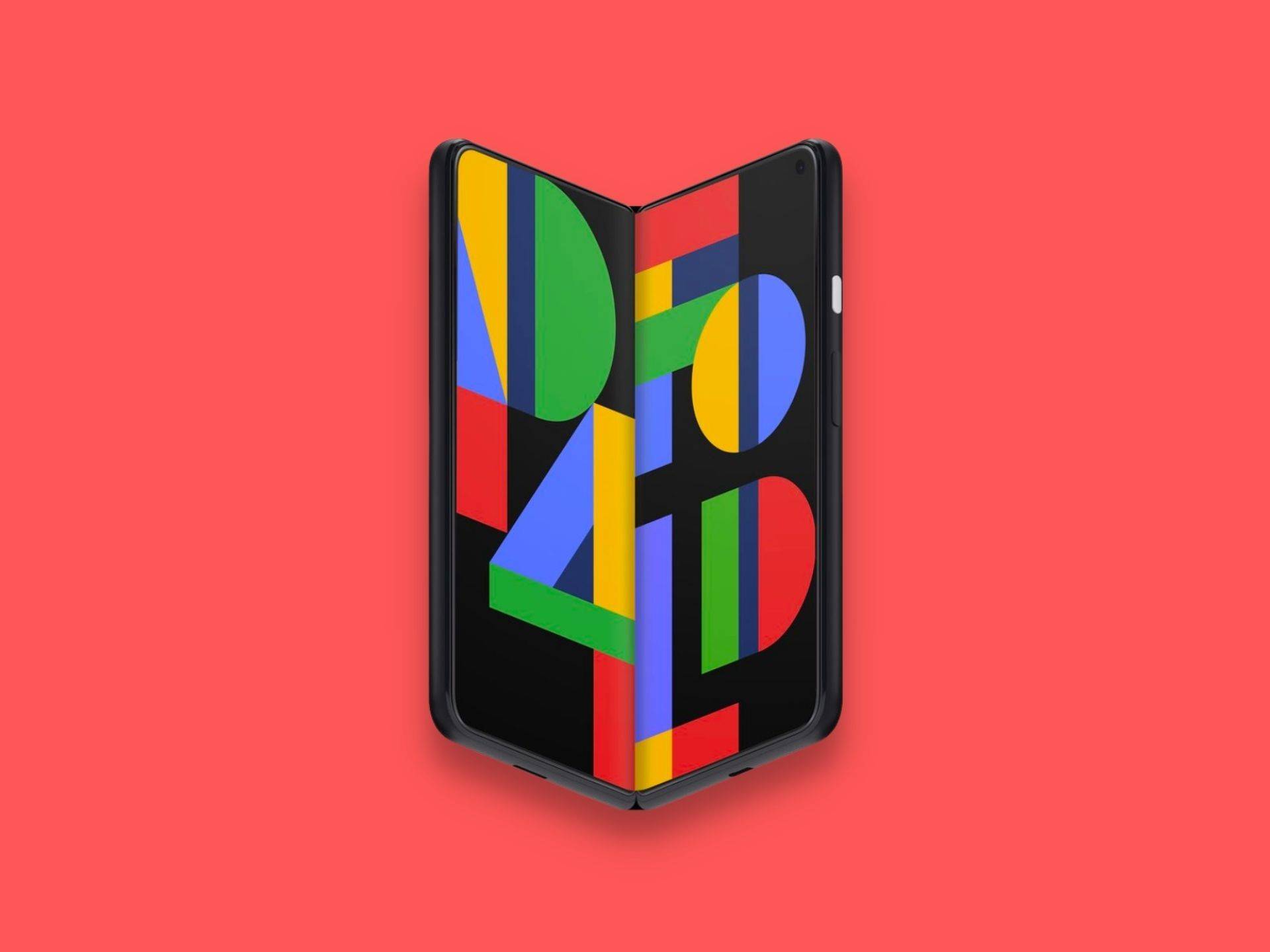 Google Pixel Fold con fondo rojo