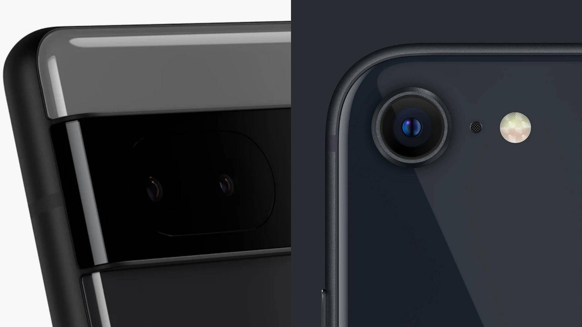 Camera Array on Pixel 6a put up against Camera Array on iPhone SE 2022