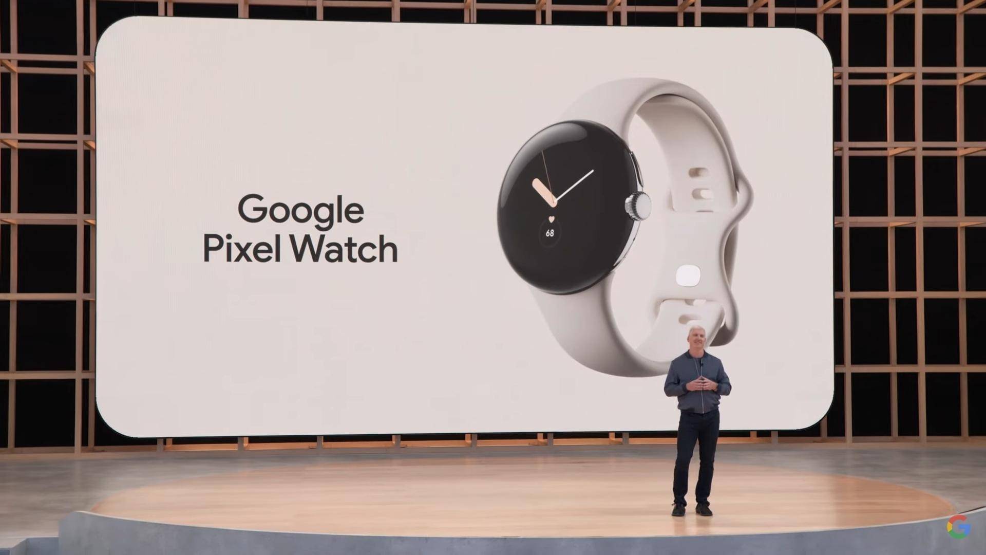 An image showcasing the Pixel Watch at Google IO 2022 Keynote