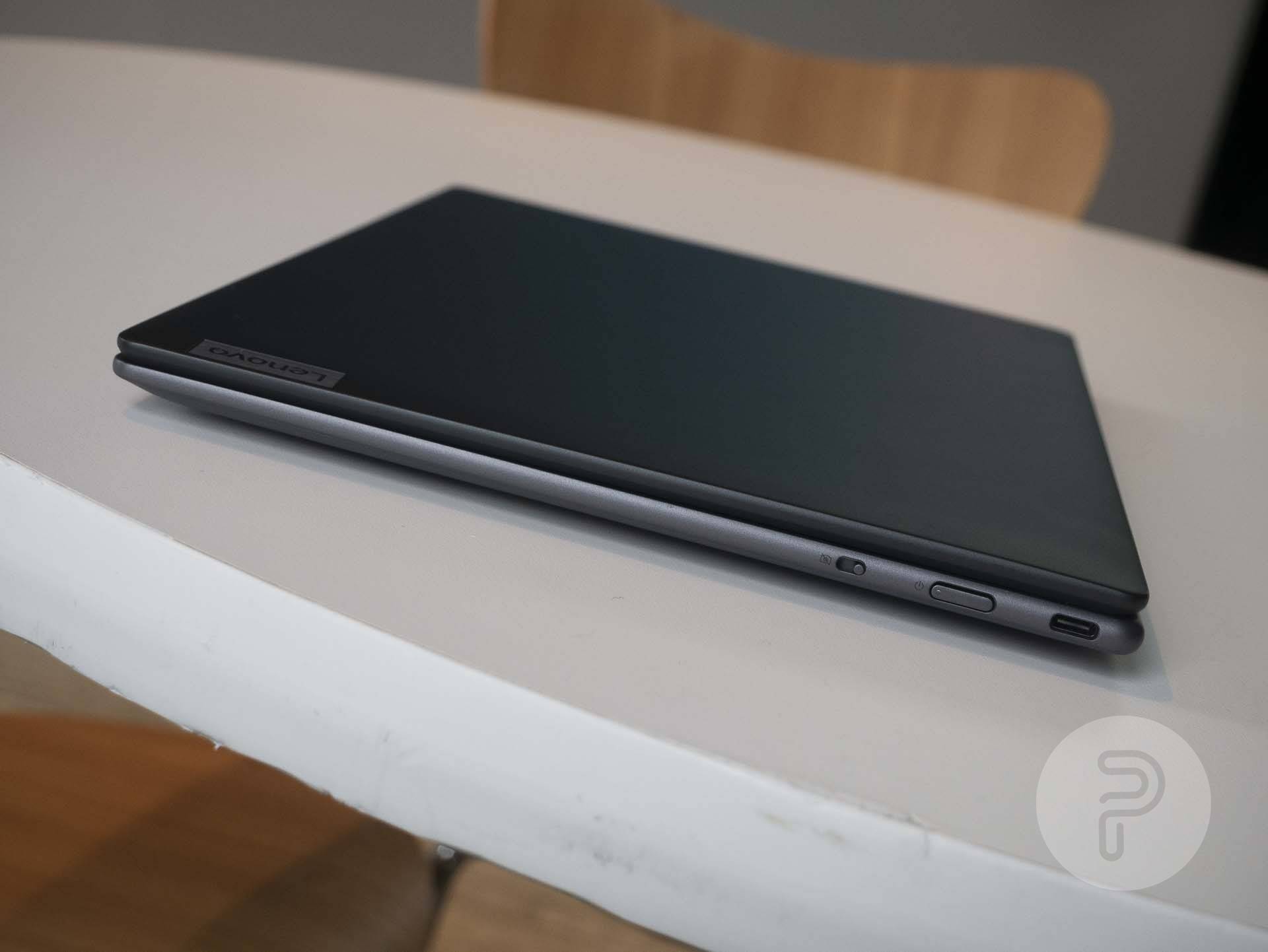 A view of the side profile of Lenovo Slim 7i