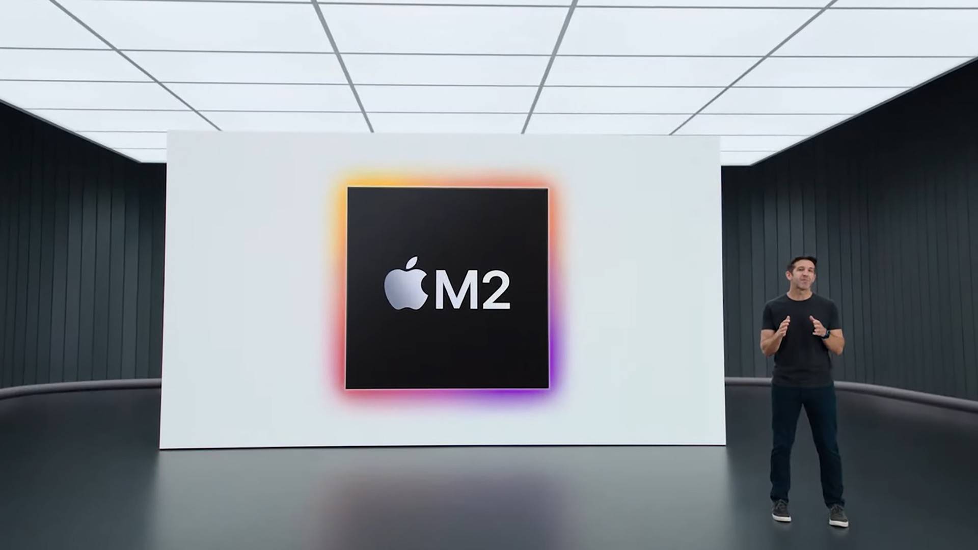 Apple executive announcing M2 chip