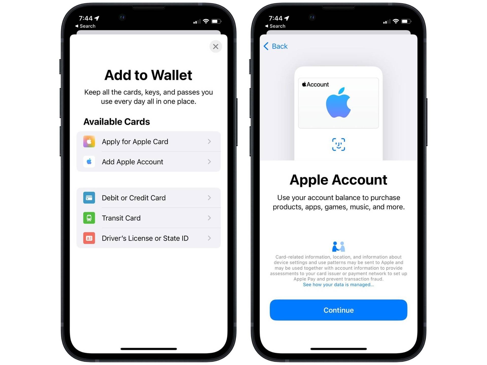 How to setup Apple Account Card