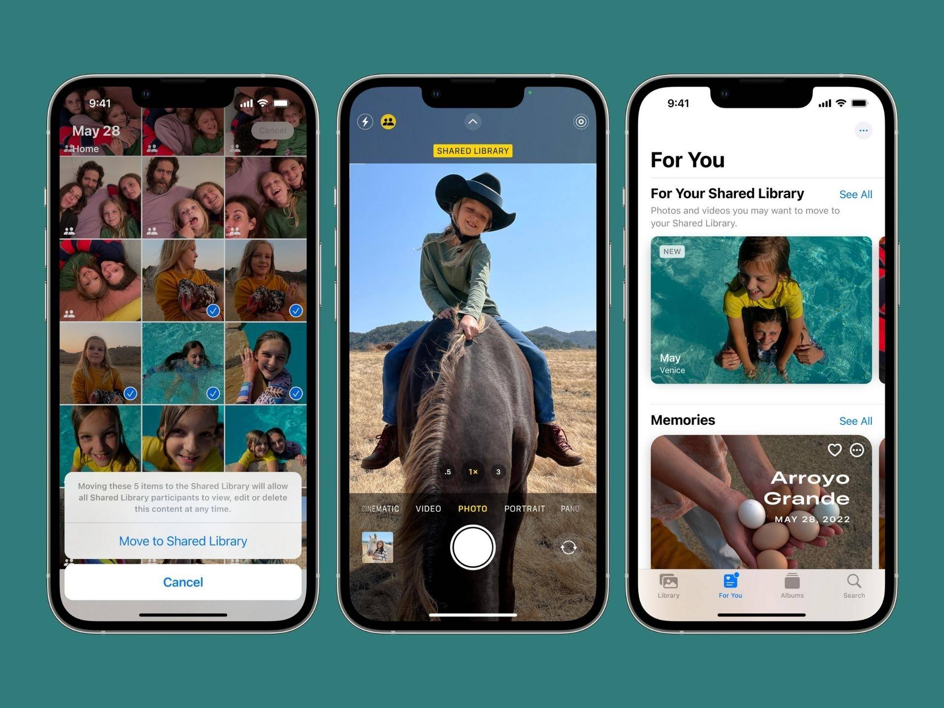 An image showcasing iCloud shared photo library on iOS 16