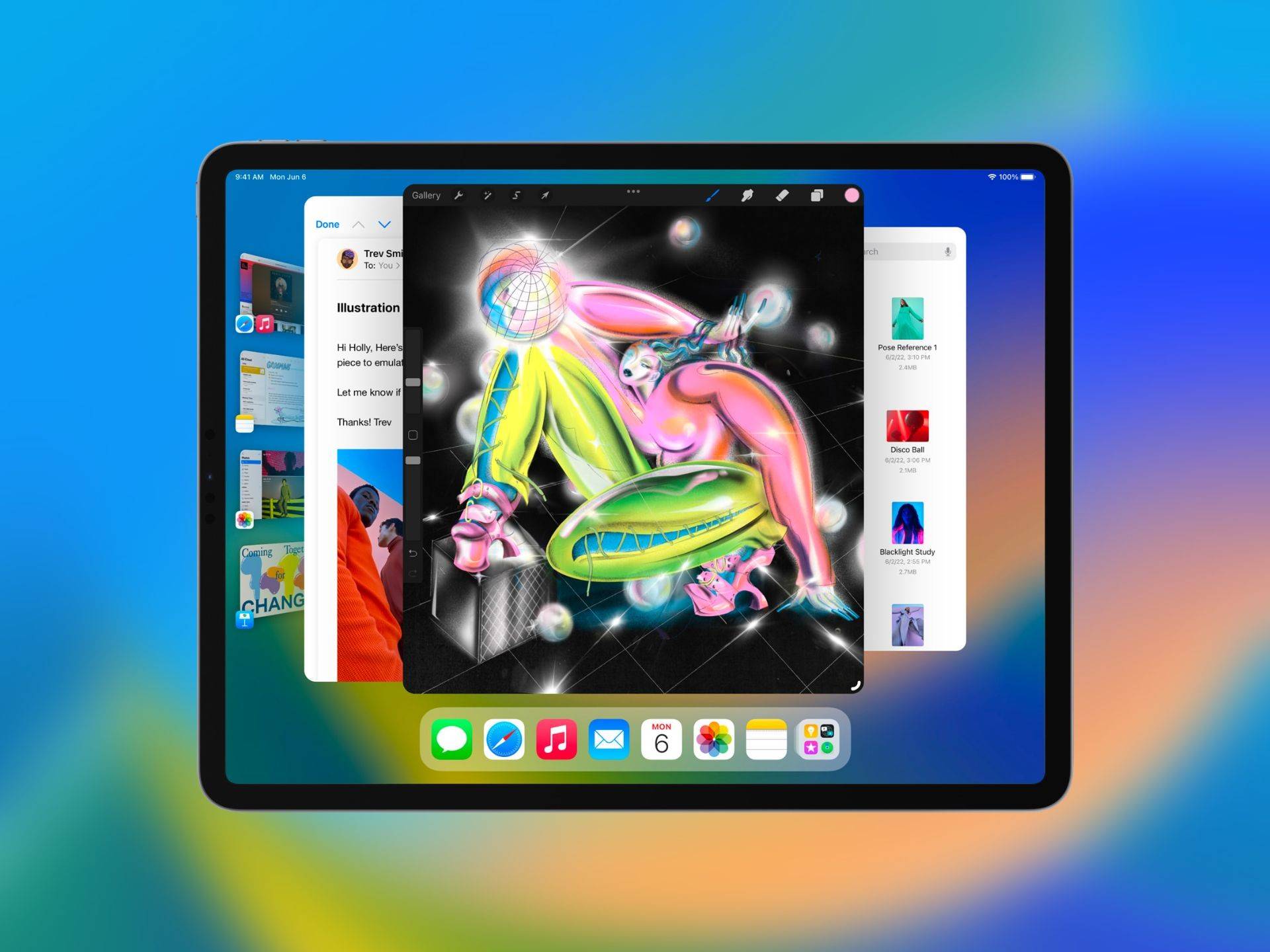 iPadOS 16 Stage Manager on the iPad