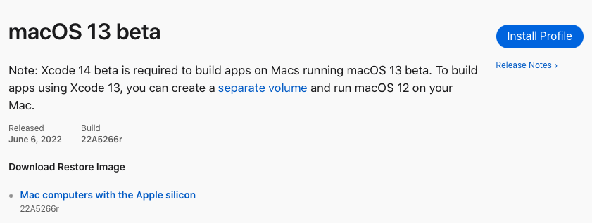macOS Ventura Profile Download