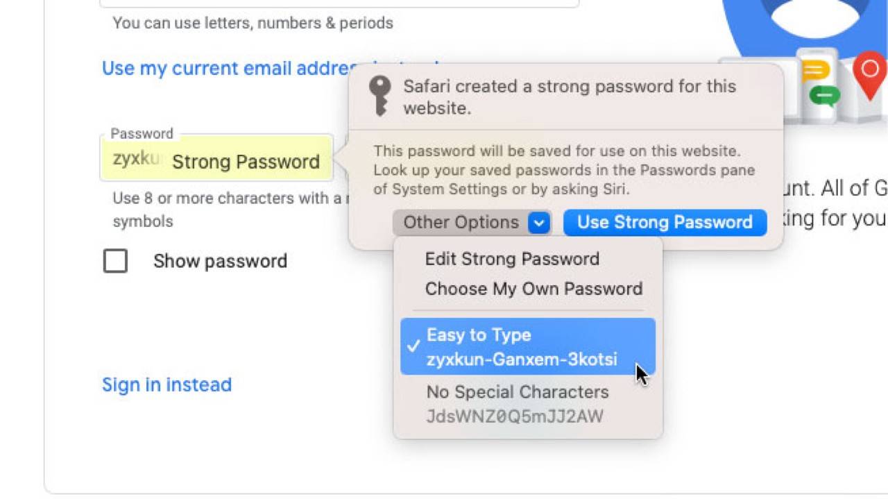 macOS Ventura Safari Password Suggestion