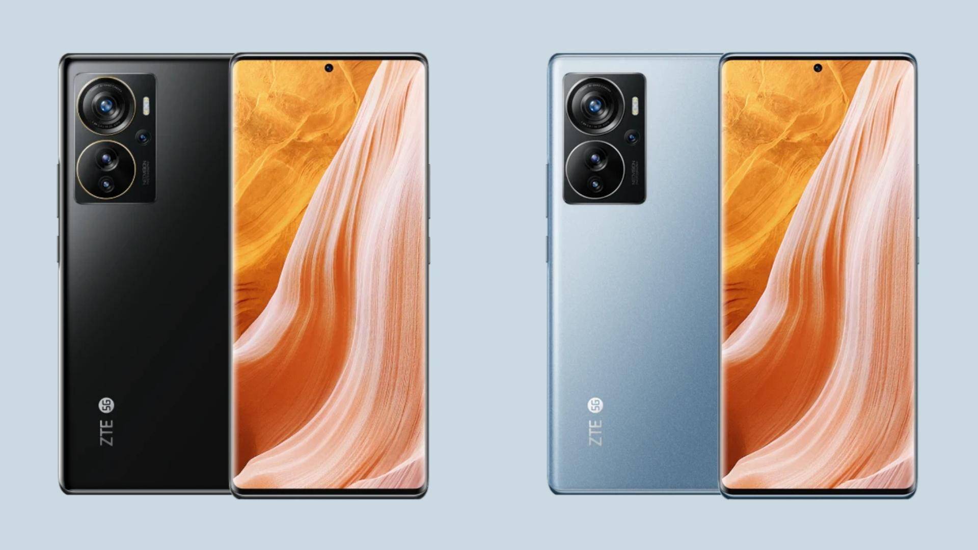 an image showing full profiles of the ZTE Axon 40 Pro in both its colors