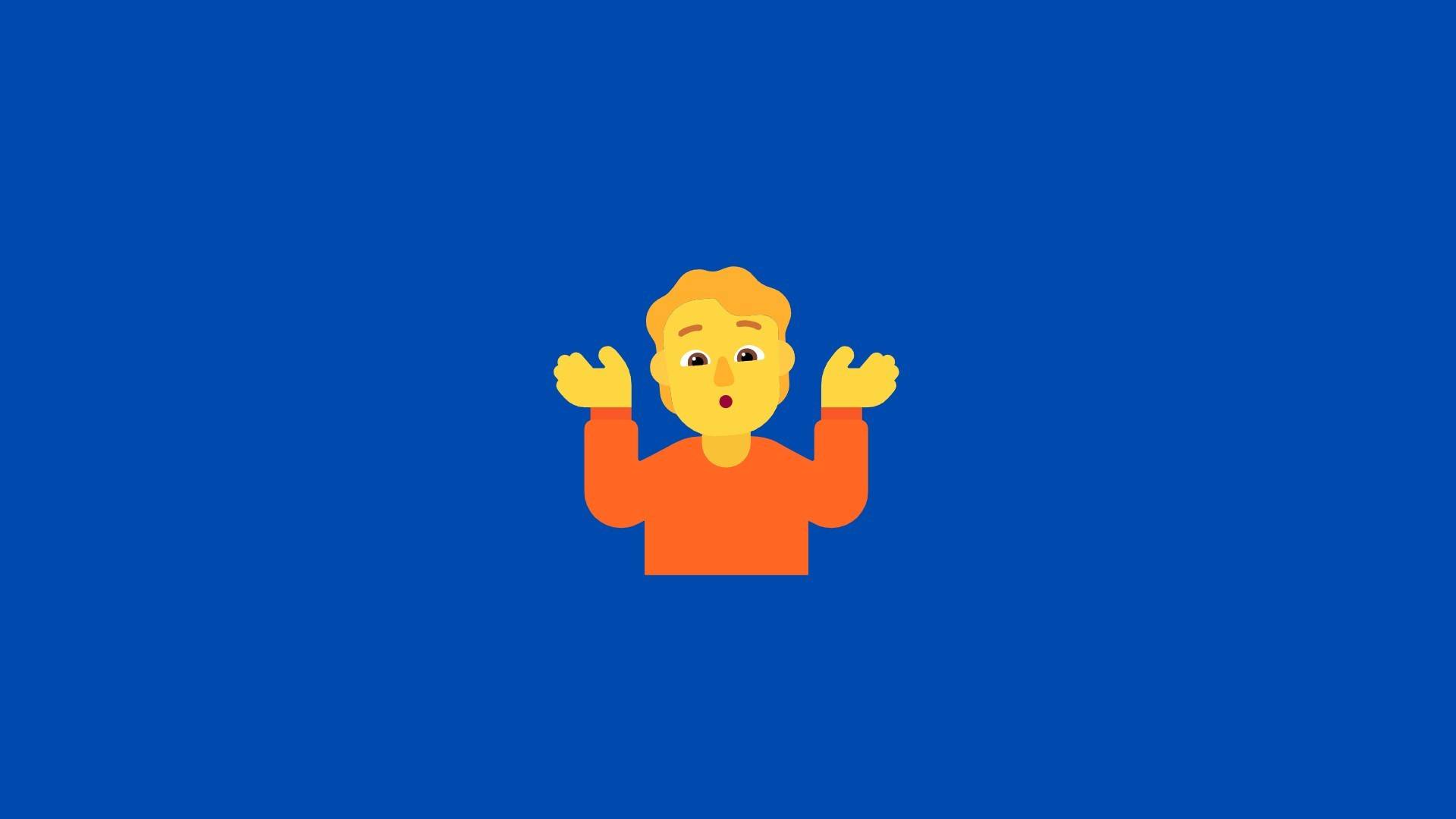 emoji 20 personer som trekker på skuldrene