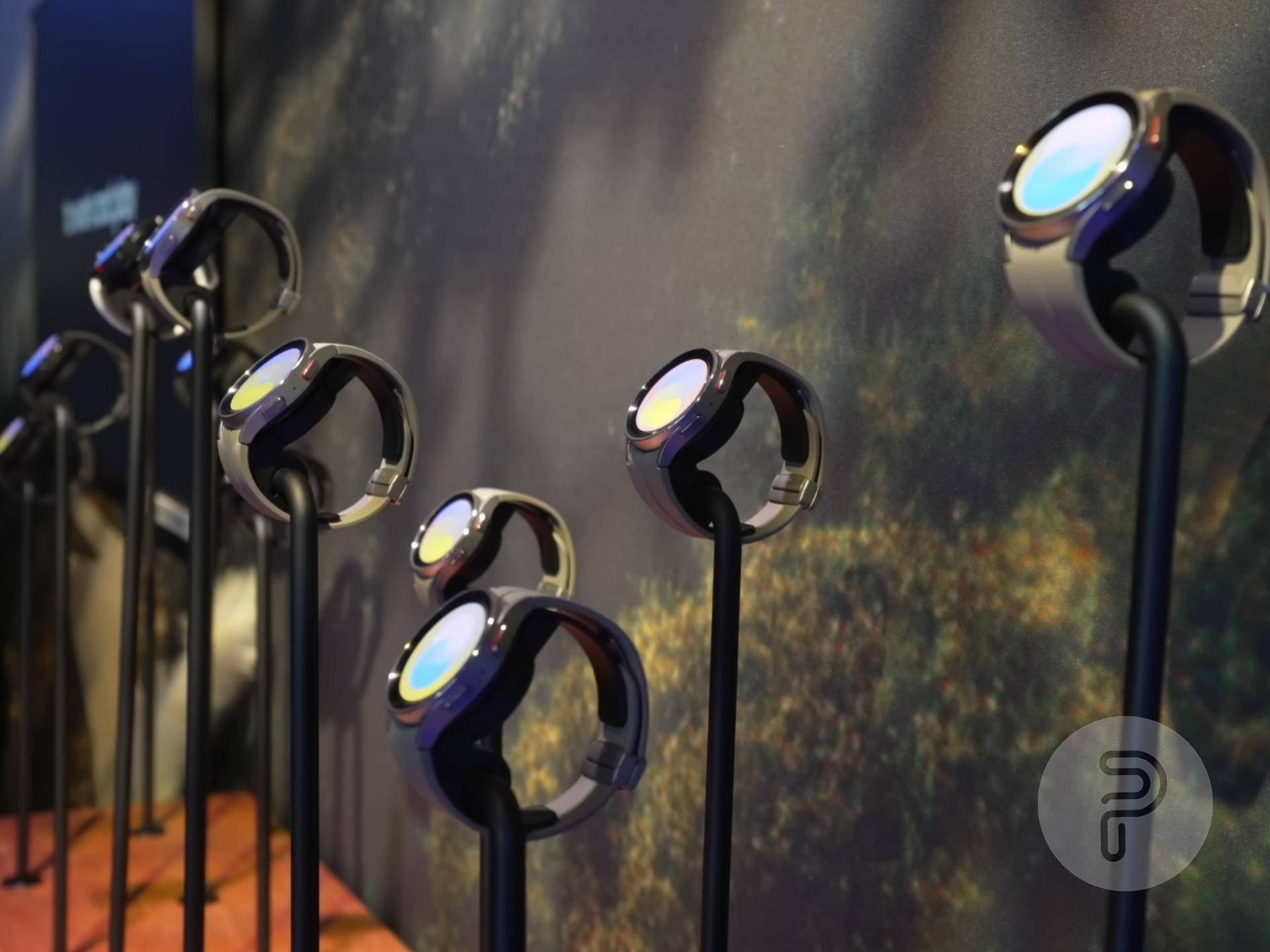 multiple galaxy watch 5 pro placed on watch stands